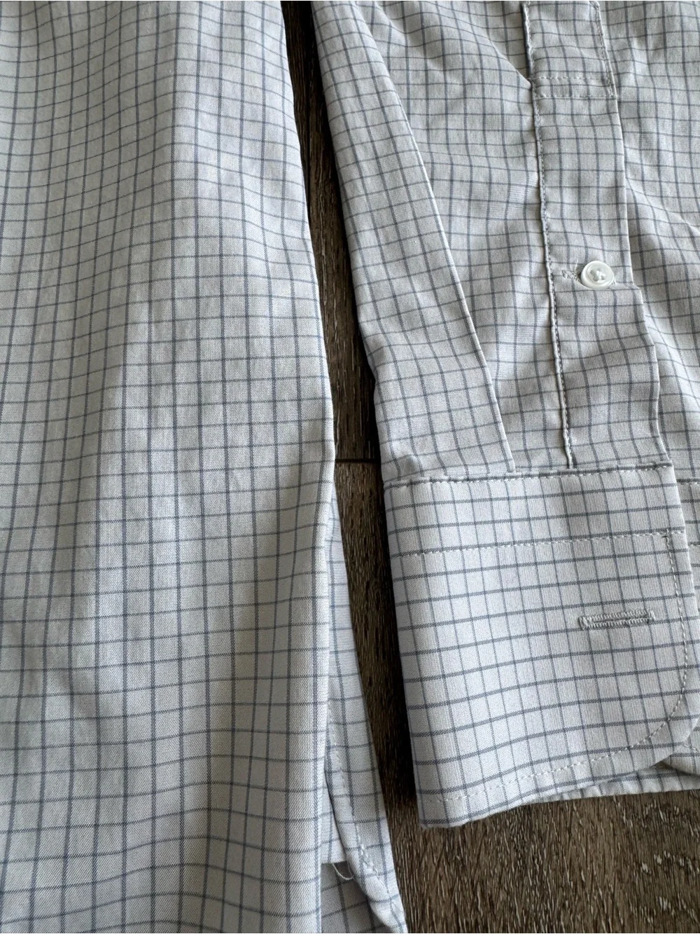 J. Crew Men's Long Sleeve Check Dress Shirt Ludlow- Light Gray and Blue